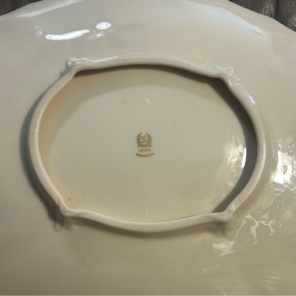 VTG Lenox Valencia Gold and Ivory Serving Platter Vintage - Picture 11 of 16